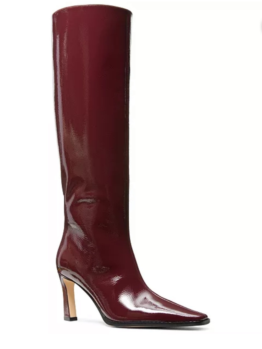 Michael Kors Darrah Oxblood Patent Leather Boots Size 9.5 NEW